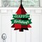 Big Dot of Happiness Holiday Plaid Trees - Hanging Porch Buffalo Plaid Christmas Party Outdoor Decorations - Front Door Decor - 1 Piece Sign